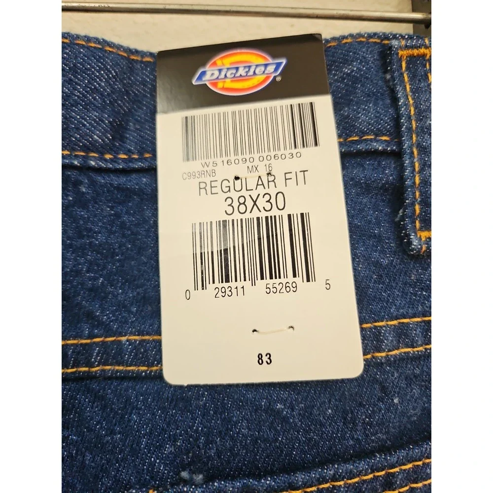 Dickies Men's  Regular Fit Denim Jeans 38 X 30 NEW with Tags